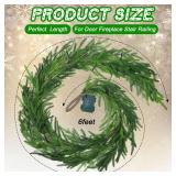 Wavyknot Real Touch Norfolk Pine Garland Faux Christmas Garland Pre Lit Artificial Pine Greenery Garlands with Warm White LED Lights for Xmas Holiday Wedding Party Outdoor Decorations (1 Pcs,6 Feet)