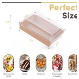 Leafiew 25 Pack 7x5 Inches Charcuterie Boxes with Clear Lids - Individual To Go Paper Charcuterie Board with Lid, Disposable Food Containers for Desserts, Cookie, Food, Charcuterie Accessories