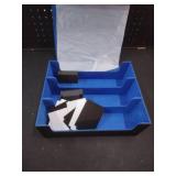 Mlikero Card Deck Case, 1800+ Trading Card Storage Box with 10 Dividers and 3 Foam Stoppers, Leather Magnetic Closure Commander Deck Box Fit for YuGiOh, MTG and Sport Cards(Black&Blue)