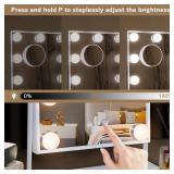 Hansong Vanity Mirror with Lights Lighted Makeup Mirror with 9 LED Bulbs Plug in Light Up Makeup Mirror with Lights 360 Rotation with 10x Magnifying Mirror Tabletop