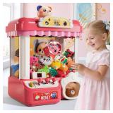 BLmukce Claw Machine for Kids, Mini Vending Machine with Music & 36 Mini Toys, Candy Grabber Prize Dispenser, Electronic Arcade Game Birthday Party Gifts for 3 4 5 6 7 8 Years Old (Pink)