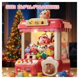 BLmukce Claw Machine for Kids, Mini Vending Machine with Music & 36 Mini Toys, Candy Grabber Prize Dispenser, Electronic Arcade Game Birthday Party Gifts for 3 4 5 6 7 8 Years Old (Pink)