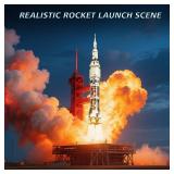 Model Rocket Building Kits for Kids 8-14, STEM Space Ship Rocket Building Toys with LED, 1201 Pcs Spaceship Space Shuttle Collectible Display Model Building Sets Best Gifts for Boys Girls Adults