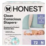 The Honest Company Comfort Dry Disposable Diapers for Sensitive Skin, Hypoallergenic, Above It All + All The Alpacas, Club Box Size Newborn 72 Count