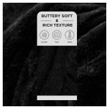 Bedsure GentleSoft Fluffy Black Throw Blanket Gifts for Men, Black Decor Soft Cozy Fuzzy Plush Minky Thick Warm Sherpa Fleece Faux Fur Throws for Couch Bed, Furry Blanket Gifts for Mom Dad, 50x60