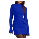 OFEEFAN Fall Winter Outfits for Women 2025 Homecoming Dress Royal Blue M