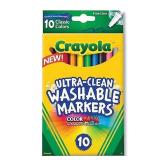 Crayola Ultra-Clean Washable Markers, Fine Line Multicolor, 10 Count