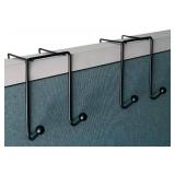 Tetra-Teknica CWH-02-2P 3 Inch Space Addition Wire Double Hook for Partition Wall Cubicle Panel, Color Black, 2 per Pack