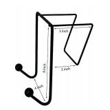 Tetra-Teknica CWH-02-2P 3 Inch Space Addition Wire Double Hook for Partition Wall Cubicle Panel, Color Black, 2 per Pack