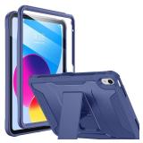 Soke Case for iPad (A16) 11th Generation 11-inch 2025, iPad 10th Generation 10.9-inch 2022, with Built-in Screen Protector and Kickstand, Rugged Full Body Protective Cover - Navy Blue