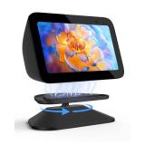 Maxonar Stand for Echo Show 5 (3rd Gen), Adjustable Tilt Swivel Stand Anti-Slip Base Strong Magnetic Compatible with 2023 Release Show 5 Smart Display & Mobile Phone 12/13/14 with Magnetic Case- Black