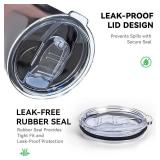 SUNRAYNEST Tumbler Lid Replacement 2 Pack for 20 oz Tumblers - Compatible with Yeti Rambler & More 3.2\" Mugs, Spill Proof and Splash Resistant Crystal Clear Sliding Lids, BPA-Free, Straw Friendly