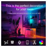 HBOWMDJIA Led Lights for Bedroom 200 FT (2 Rolls 100 FT), with Remote and Application Control RGB Color Changing LED Strip Lights, Music Synchronization, Used for Room, Family, Party Decoration