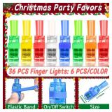 NAWITDA 36 PCS Light Up Finger Lights Christmas Party Favors Christmas Stocking Goodie Bag Stuffers Xmas Glow in The Dark Toys Bulk for School Classroom Prizes Holiday Treats Gifts Party Supplies
