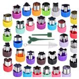 CECIAOAIME Mini Cookie Cutter Set 30 pcs for Kids Vegetable Cutters and Fruit Stamp Mold Different Shapes and Sizes Stainless Steel