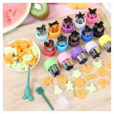 CECIAOAIME Mini Cookie Cutter Set 30 pcs for Kids Vegetable Cutters and Fruit Stamp Mold Different Shapes and Sizes Stainless Steel