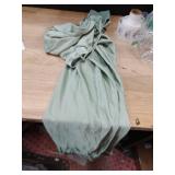 2025 Satin One Shoulder Maxi Dress for Women Summer Silk Formal Elegant Backless Ruffle Sleeveless Wedding Guest Dresses Sage small