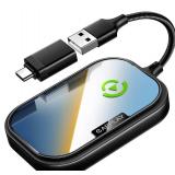 Wireless CarPlay Adapter for Apple iPhone, Converts Factory Wired CarPlay to Wireless CarPlay 2024 Upgrade Plug & Play Auto Connect for Cars from 2015 & iPhone iOS 10+ Black Not for Tesla & Andorid