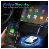 Wireless CarPlay Adapter for Apple iPhone, Converts Factory Wired CarPlay to Wireless CarPlay 2024 Upgrade Plug & Play Auto Connect for Cars from 2015 & iPhone iOS 10+ Black Not for Tesla & Andorid
