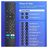 Universal-TV-Remote-Control for Samsung/LG/Vizio/TCL/Hisense/Sony/Philips/Roku Smart TVs, for Insignia/Toshiba Smart TVs