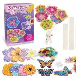 Britik Arts and Crafts for Kids Ages 8-12: Poke in Fun Art Kits for Girls, Poke Art Flower Bouquet Craft Kit, Fabric Arts for Kids DIY Flower Bouquet Kit Birthday Gift for Girls Ages 8 9 10 11 12