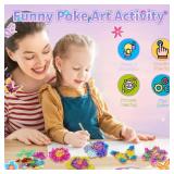 Britik Arts and Crafts for Kids Ages 8-12: Poke in Fun Art Kits for Girls, Poke Art Flower Bouquet Craft Kit, Fabric Arts for Kids DIY Flower Bouquet Kit Birthday Gift for Girls Ages 8 9 10 11 12