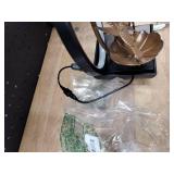 AOZITA Tabletop Fountain, Indoor Waterfall Fountain, Small Home DÃ©cor Zen Relaxation Soothing Sound Machine for Office, Living Room, or Bedroom, Bronze Metal Lotus with HBird, River Rocks, Round LE