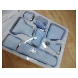 KINGTEE 5-in-1 Electric Bikini Trimmer for Women â IPX7 Waterproof Shaver, Cordless Body & Facial Razors for Women, Ceramic Blades, USB-C Rechargeable, Painless Hair Removal Kit (Blue)