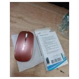 WREANU Wireless Bluetooth Mouse Rechargeable Laptop Mice with LED Lights Silent Slim Use(BT5.2 and 2.4G Portable USB Receiver)Dual Mode Computer Mouse for Laptop/iPad/Tablet/Apple/Computer/Mac(Silver)