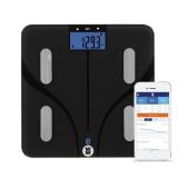 Weight Watchers Scales by Conair Smart Scale for Body Weight, Digital Bluetooth Smart Bathroom Scale with Body Fat, Muscle, and BMI in Black