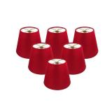 Royal Designs, Inc. CS-1103-5RED-6 Textured Linen Empire Chandelier Shade, 3 x 5 x 4.5, Red, 6-Pack