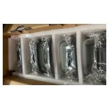 BOROHOUSE 5-Pack Borosilicate Glass Containers with Tempered Lids, 35.2oz/4.4 Cup Airtight Meal Prep Set, Microwave/Freezer Safe (Gray)