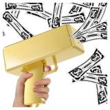 Sopu Make it Rain Money Gun Paper Playing Spary Money Toy Gun, Prop Money Gun Cash Gun Toy Party Supplies (Metallic Gold)