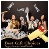 Sopu Make it Rain Money Gun Paper Playing Spary Money Toy Gun, Prop Money Gun Cash Gun Toy Party Supplies (Metallic Gold)