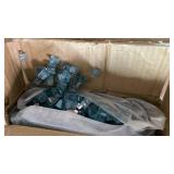 GasSaf 1/2 Inch Fire Glass Reflective Tempered Fireglass Cut Crushed FireGlass for Fire Pit, Fireplace, Replaces Existing Gas Logs & Lava Rocks (10 Pound)(Caribbean Blue Reflective).