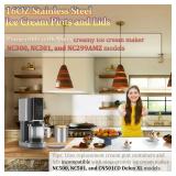 Stainless Steels Fit for Ninja Creami Containers- 2 Pack, 16oz Cups, Compatible with Ninja NC301, NC300, NC299AMZ, Fit for Ninja Creami Stainless Steel Pint, Silicone Lids, NC301 Creami Containers