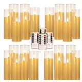 CLTNIKET 24 Pack LED Flameless Candles Set(14/16/18cm), Battery - Operated with 4 Remotes,Clear, Timer & Flickering/Steady Modes for Home dÃ©cor, Wedding, Patio,Outdoor.