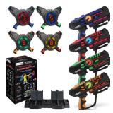 ArmoGear Laser Tag Guns with Vests Set of 4 - Adult Laser Tag Guns, Multiplayer Lazer Tags Set for Kids, Teens, and Adults - Indoor and Outdoor Game for Family Fun - Gift for Boys and Girls, Ages 8+