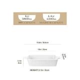MALACASA 4.4 QT Baking Dish, 9x13 Large Casserole Dish for Oven, Ceramic Baking Pan, Rectangular Lasagna Pan Deep with Handles for Baking, Durable Microwave Oven Safe, Wedding Gift,White, Series BAKE-
