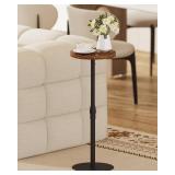 TUTOTAK Tall Round Side Table, Small End Tableï¼Set of 2ï¼Drink Table, Pedestal Side Table, livingroom, Brown TB01BB0962