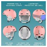 Retrospec Comstock Ski Helmet - Snowboard Helmet for Adults & Youth - Adjustable Fit Snow Helmet with Protective Shell and Breathable Vents for Men, Women, Boys & Girls