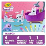 Crayola Scribble Scrubbies Glam Pack (4 Pets), Holiday for Kids, Washable Pet Care Toy, Coloring Animal Craft, Stocking Stuffer Toys for Girls & Boys, 3+
