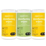 Amazon Basics Disinfecting Wipes, Lemon & Fresh Scent, Sanitizes/Cleans/Disinfects/Deodorizes, 255 Count (3 Packs of 85)
