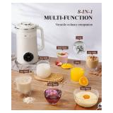 KIDISLE 8 in 1 Nut Milk Maker Blender, 32oz Homemade Soy, Almond, Oat, Coconut, Plant Based and Non Dairy Beverages, Automatic Soybean Machine With Delay Start/Keep Warm/Boil Water, Cream