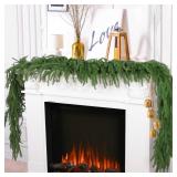 Hananona 2 Pcs 6 Ft Artificial Norfolk Pine Garlands, Real Touch Winter Pine Garland, Green Artificial Greenery Garland for Table, Mantle, Wall, Indoor, Outdoor Christmas Decorations (2, 6 FT)