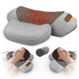 3-in-1 Neck Massager Pillow for Pain Relief, Featuring Heat & Gentle Support, Cervical Massage Pillow for Neck, Shoulder & Back, Ergonomic Design for Daily Comfort, Plug-in Use for Continuous Power