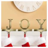 MCEAST Pack of 3 Christmas Stocking Holders Metal Mantel Stocking Clips Fireplace Stocking Hangers for Christams Decoration, Bronze