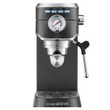 CASABREWS CM5418 Espresso Machine 20 Bar, Stainless Steel Espresso Maker with Milk Frother, Compact Cappuccino Machine for Home, Espresso Coffee Machine, Gift for Her, Gift for Family, Black