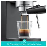 CASABREWS CM5418 Espresso Machine 20 Bar, Stainless Steel Espresso Maker with Milk Frother, Compact Cappuccino Machine for Home, Espresso Coffee Machine, Gift for Her, Gift for Family, Black