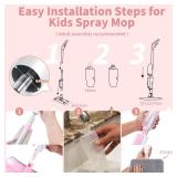 Lullulii Kids Spray Mop,Fun & Functional Toddler Cleaning Set,Real Working Mop for Floors,Pretend Play â Includes Spray Bottle, 2 Washable Microfiber Pads, Montessori Kids Cleaning Toy Set -Pink